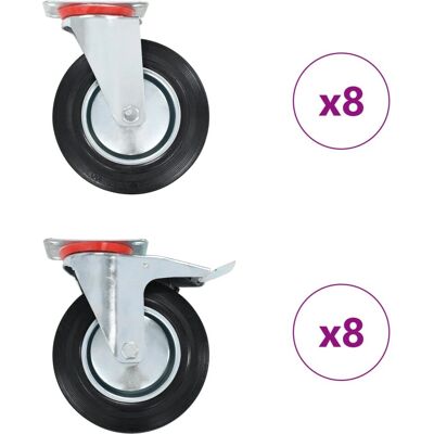 vidaXL 16 Stück Drehrollen 200 mm - Rollen vidaXL 16 Stück Drehrollen 200 mm - Rollen