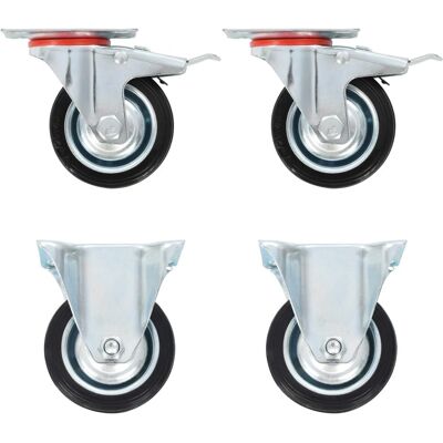 vidaXL Modell Rollen - 75 mm Gummiräder für Möbel & Trolleys vidaXL Modell Rollen - 75 mm Gummiräder für Möbel & Trolleys