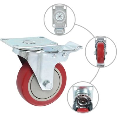 vidaXL Dreven hjul med dobbeltbremse - 100mm - Hjul vidaXL Dreven hjul med dobbeltbremse - 100mm - Hjul