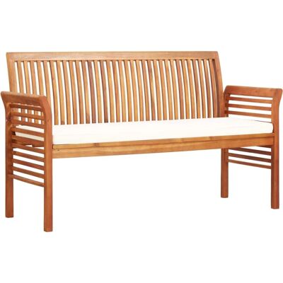 Banco de jardín de patio 3 plazas - Madera de acacia para exteriores Banco de jardín de patio 3 plazas - Madera de acacia para exteriores