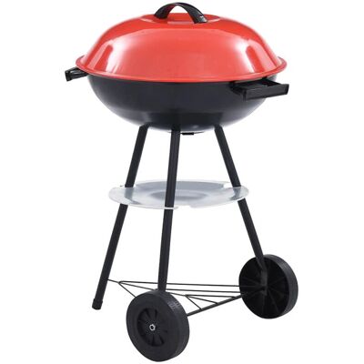 vidaXL Griglia a carbone portatile XXL con ruote nera/rossa (46611) vidaXL Griglia a carbone portatile XXL con ruote nera/rossa (46611)