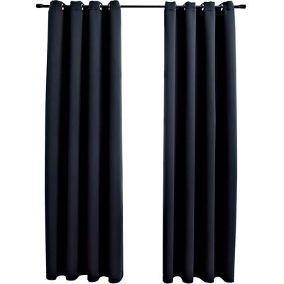 Rideaux occultants avec anneaux en métal - 2 pièces - 140x245cm - Publicité Rideaux occultants avec anneaux en métal - 2 pièces - 140x245cm - Publicité