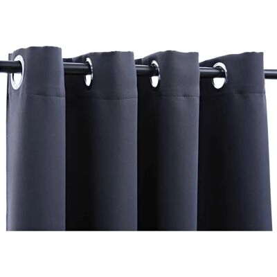 vidaXL Blackout Vorhang mit Metallringen Anthrazit - Vorhang vidaXL Blackout Vorhang mit Metallringen Anthrazit - Vorhang