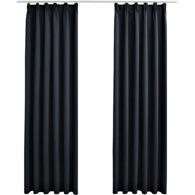 vidaXL 2x Tende oscuranti con ganci - Antracite vidaXL 2x Tende oscuranti con ganci - Antracite
