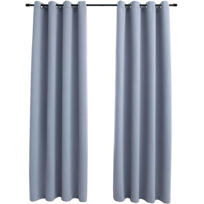 vidaXL 2x Rideaux occultants avec anneaux en métal gris 140x225cm - Rideau - Publicité vidaXL 2x Rideaux occultants avec anneaux en métal gris 140x225cm - Rideau - Publicité
