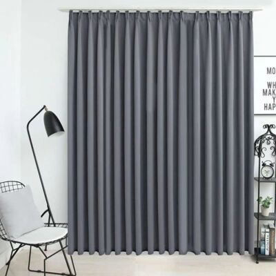 vidaXL Verdunkelungsvorhang mit Haken Grau - Vorhang vidaXL Verdunkelungsvorhang mit Haken Grau - Vorhang