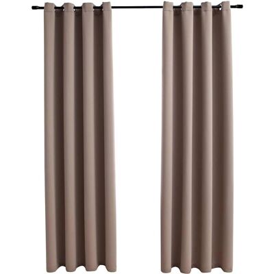 Rideaux occultants vidaXL avec anneaux en métal Taupe - 2 pièces 140x225cm - Publicité Rideaux occultants vidaXL avec anneaux en métal Taupe - 2 pièces 140x225cm - Publicité