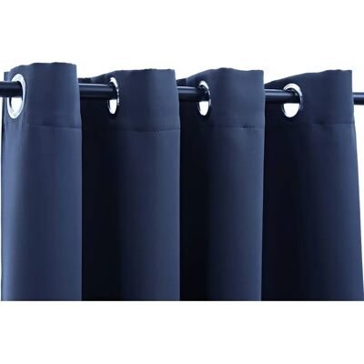 vidaXL Blaue Verdunkelungsvorhang mit Metallringen - Vorhang vidaXL Blaue Verdunkelungsvorhang mit Metallringen - Vorhang