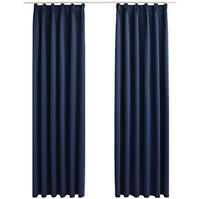 vidaXL Verdunkelungsvorhänge mit Haken Blau 140x225cm - Vorhänge vidaXL Verdunkelungsvorhänge mit Haken Blau 140x225cm - Vorhänge