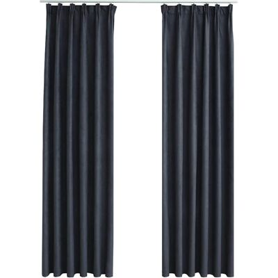 Rideaux Occultants avec Crochets Anthracite - 175cm - Rideaux - Publicité Rideaux Occultants avec Crochets Anthracite - 175cm - Rideaux - Publicité
