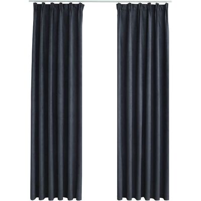 Tende oscuranti con ganci vidaXL Grigio antracite - Tenda Tende oscuranti con ganci vidaXL Grigio antracite - Tenda