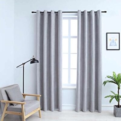 Rideaux occultants vidaXL gris 140x225cm - Obscurcissement de pièce - Publicité Rideaux occultants vidaXL gris 140x225cm - Obscurcissement de pièce - Publicité