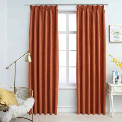 vidaXL 2 Tende oscuranti con ganci Ruggine - Tende vidaXL 2 Tende oscuranti con ganci Ruggine - Tende