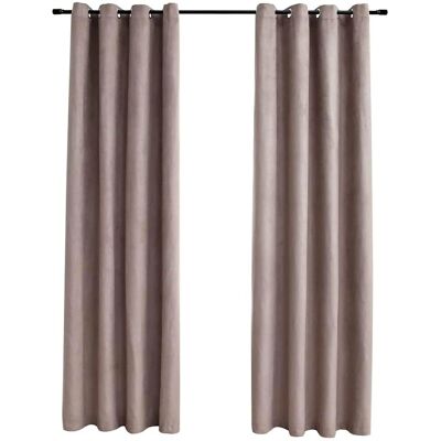 vidaXL Verdunkelungsvorhänge mit Metalringen Taupe 140x175cm - Vorhänge vidaXL Verdunkelungsvorhänge mit Metalringen Taupe 140x175cm - Vorhänge