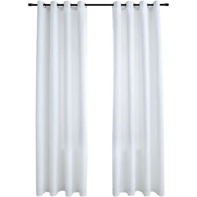 vidaXL 2x Zasłony zaciemniające z metalowymi pierścieniami Off White - Zasłony vidaXL 2x Zasłony zaciemniające z metalowymi pierścieniami Off White - Zasłony