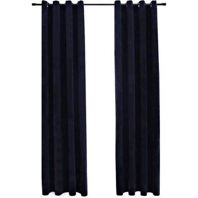 vidaXL Verdunkelungsvorhänge Schwarz Samt 140x175cm - Vorhänge vidaXL Verdunkelungsvorhänge Schwarz Samt 140x175cm - Vorhänge