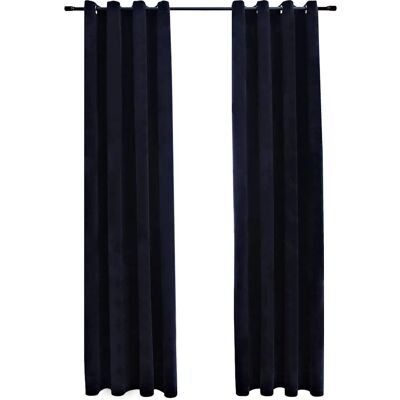 vidaXL Tende oscuranti con anelli velluto nero 140x245cm - Tende vidaXL Tende oscuranti con anelli velluto nero 140x245cm - Tende