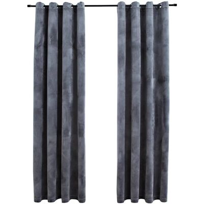 vidaXL 2x Rideaux occultants velours anthracite - Rideaux - Publicité vidaXL 2x Rideaux occultants velours anthracite - Rideaux - Publicité
