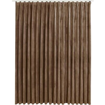 vidaXL Verdunkelungsvorhang mit Haken Samt Beige - Vorhang vidaXL Verdunkelungsvorhang mit Haken Samt Beige - Vorhang