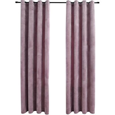 vidaXL Pink Velvet Verdunkelungsvorhänge mit Ringen 2 Stk - Vorhänge vidaXL Pink Velvet Verdunkelungsvorhänge mit Ringen 2 Stk - Vorhänge