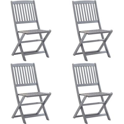 vidaXL Klappbare Gartenstühle aus Akazie (4 Stück) vidaXL Klappbare Gartenstühle aus Akazie (4 Stück)