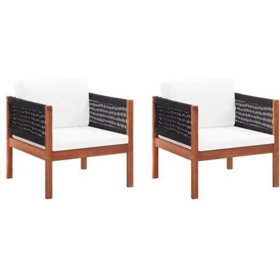 MAISONCHIC Krzesła ogrodowe z litego akacji - 2 szt. MAISONCHIC Krzesła ogrodowe z litego akacji - 2 szt.