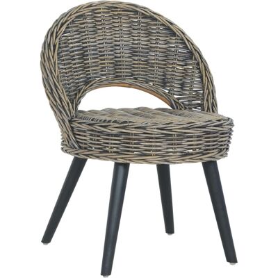 vidaXL Akzentstuhl - Natürliches Rattan - Schwarz vidaXL Akzentstuhl - Natürliches Rattan - Schwarz