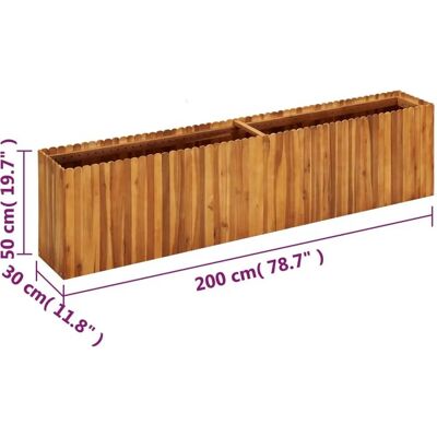 vidaXL Gartenschuttel aus massiv Akazienholz 200x30x50 cm vidaXL Gartenschuttel aus massiv Akazienholz 200x30x50 cm