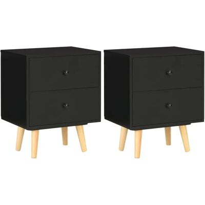 vidaXL Comodini 2 pezzi neri 40x30x50 cm - Comodino vidaXL Comodini 2 pezzi neri 40x30x50 cm - Comodino