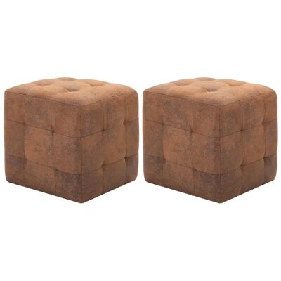 Ensemble de 2 poufs VidaXL marron - Pouffe/Ottoman Ensemble de 2 poufs VidaXL marron - Pouffe/Ottoman