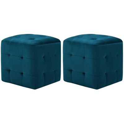 VidaXL 470142 Ensemble de 2 poufs en velours - Pouffe/Ottoman VidaXL 470142 Ensemble de 2 poufs en velours - Pouffe/Ottoman