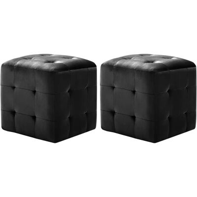 VidaXL Set van 2 fluwelen poefs - Pouffe/Ottoman VidaXL Set van 2 fluwelen poefs - Pouffe/Ottoman