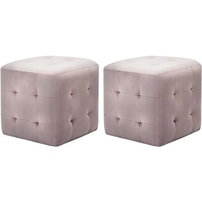 VIDAXL - Conjunto de 2 pufs en terciopelo rosa 30x30x30 cm - Pouf Set de 2 VIDAXL - Conjunto de 2 pufs en terciopelo rosa 30x30x30 cm - Pouf Set de 2