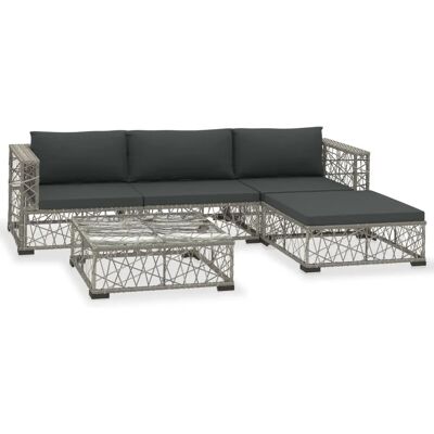 Ensemble de Mobilier d'Extérieur VidaXL - Gris - Canapé de Jardin Modulable Ensemble de Mobilier d'Extérieur VidaXL - Gris - Canapé de Jardin Modulable