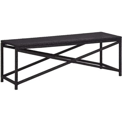 vidaXL Gartenbank Poly Rattan Schwarz 120cm - Gartentisch vidaXL Gartenbank Poly Rattan Schwarz 120cm - Gartentisch