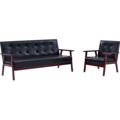 VidaXL 278397 Canapé 3 Places - Design Moderne Noir - Publicité VidaXL 278397 Canapé 3 Places - Design Moderne Noir - Publicité