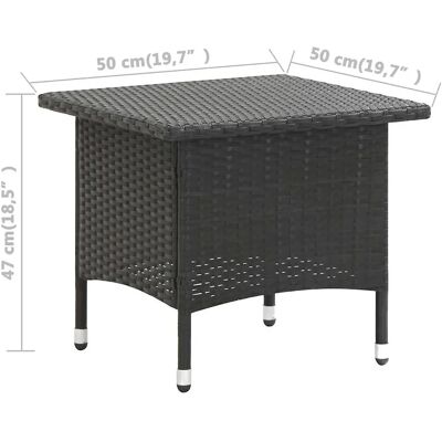 vidaXL Schwarzer Poly Rattan Gartentisch - Außenbereich vidaXL Schwarzer Poly Rattan Gartentisch - Außenbereich