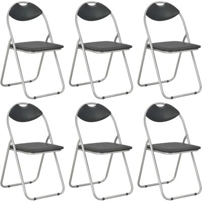 VIDAXL Maison Chic Model 6 Opvouwbare Eetkamerstoelen Zwart Kunstleer VIDAXL Maison Chic Model 6 Opvouwbare Eetkamerstoelen Zwart Kunstleer