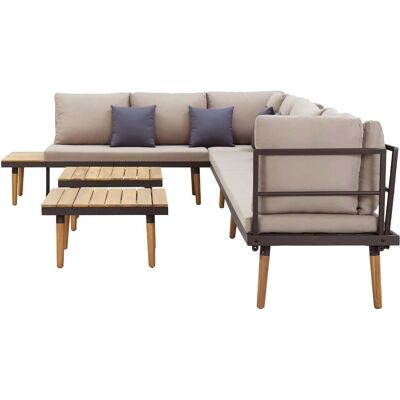VIDAXL Gartenset - 7-Sitzer mit Design-Tisch - Marron VIDAXL Gartenset - 7-Sitzer mit Design-Tisch - Marron