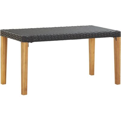 vidaXL Gartenbank 120 cm Schwarz Poly Rattan Massiv Akazienholz - Gartenbank vidaXL Gartenbank 120 cm Schwarz Poly Rattan Massiv Akazienholz - Gartenbank