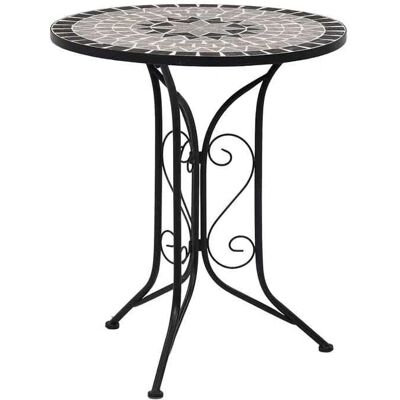 vidaXL Mosaik Bistro-Tisch Grau 61 cm Keramik Außen Garten Balkon Terrasse vidaXL Mosaik Bistro-Tisch Grau 61 cm Keramik Außen Garten Balkon Terrasse