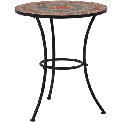 vidaXL Mozaikowy Stół Bistrowy Pomarańczowo-Szary - 60cm na zewnątrz vidaXL Mozaikowy Stół Bistrowy Pomarańczowo-Szary - 60cm na zewnątrz