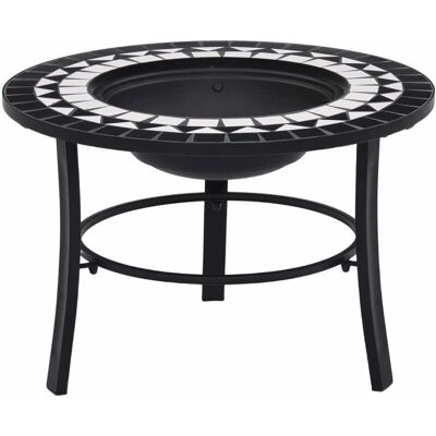 vidaXl Mosaik-Feuerstelle Schwarz & Weiß 68cm Keramikfliese Gartengrill vidaXl Mosaik-Feuerstelle Schwarz & Weiß 68cm Keramikfliese Gartengrill