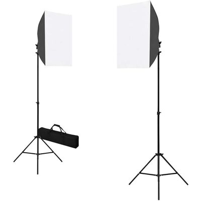 vidaXL Studio-Leuchten 40x60cm Schwarz Stahl 2 Stück vidaXL Studio-Leuchten 40x60cm Schwarz Stahl 2 Stück