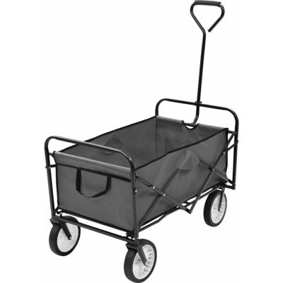 VIDAXL Klappbarer Handwagen - Stahl & Oxford - Grau VIDAXL Klappbarer Handwagen - Stahl & Oxford - Grau