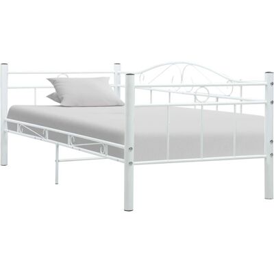 vidaXL Bett Weiß Metall 90x200cm - Bett vidaXL Bett Weiß Metall 90x200cm - Bett