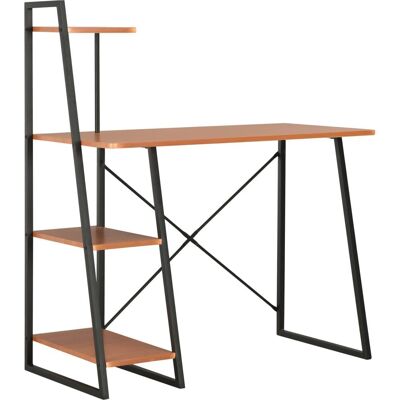 vidaXL 102×50×117 cm Schreibtisch mit Regaleinheit Schwarz und Braun - Schreibtisch vidaXL 102×50×117 cm Schreibtisch mit Regaleinheit Schwarz und Braun - Schreibtisch