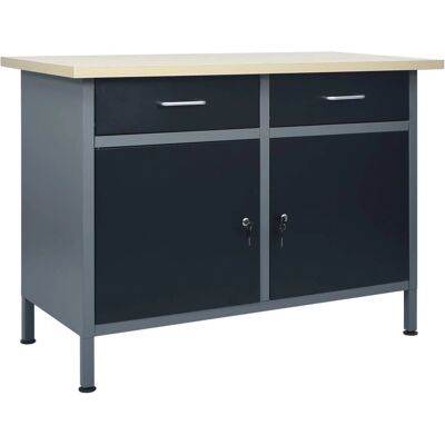 vidaXL Werkbank Schwarz - Schwerlast Stahl, 120x60x85 cm vidaXL Werkbank Schwarz - Schwerlast Stahl, 120x60x85 cm