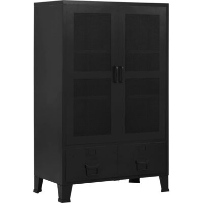 Armario de oficina vidaXL con puertas de malla 75x40x120cm negro - Archivador Armario de oficina vidaXL con puertas de malla 75x40x120cm negro - Archivador