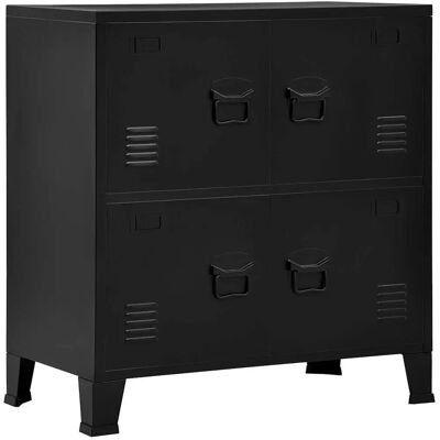 vidaXL Cofre de almacenamiento industrial negro - 75x40x80 cm Gabinete de acero vidaXL Cofre de almacenamiento industrial negro - 75x40x80 cm Gabinete de acero